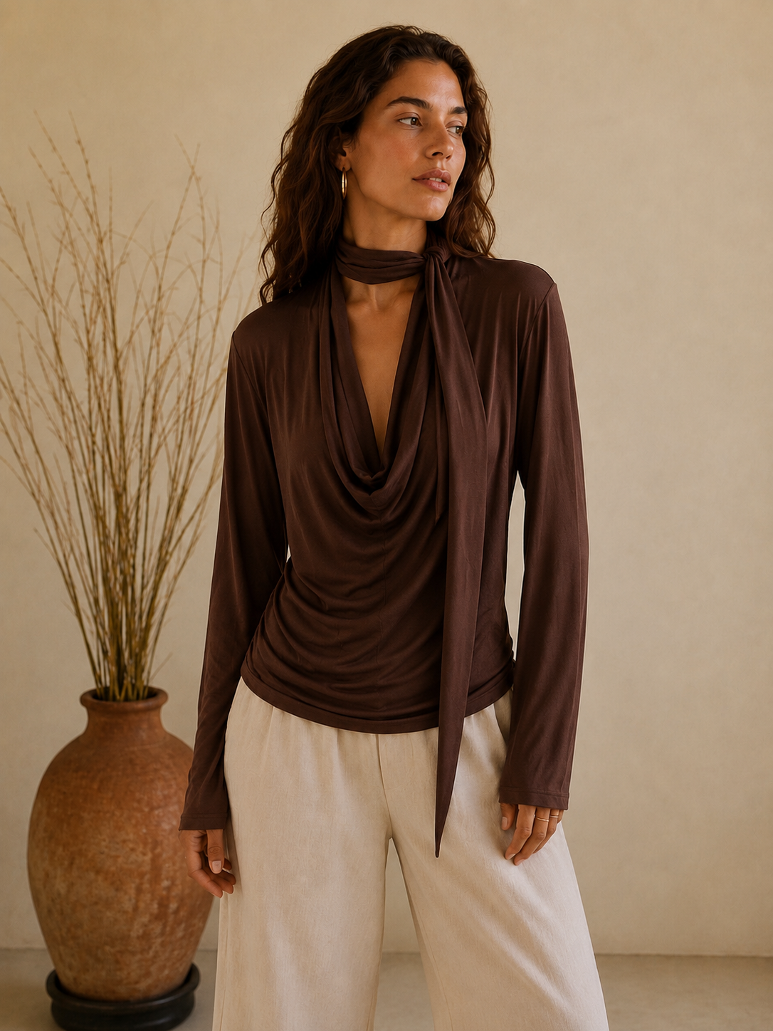 Blusa visco amarração